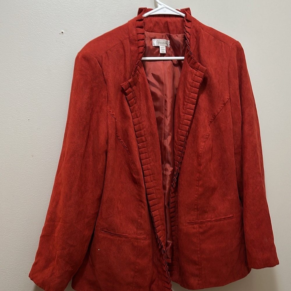 Dressbarn Red Blazer Classic Suit Jacket